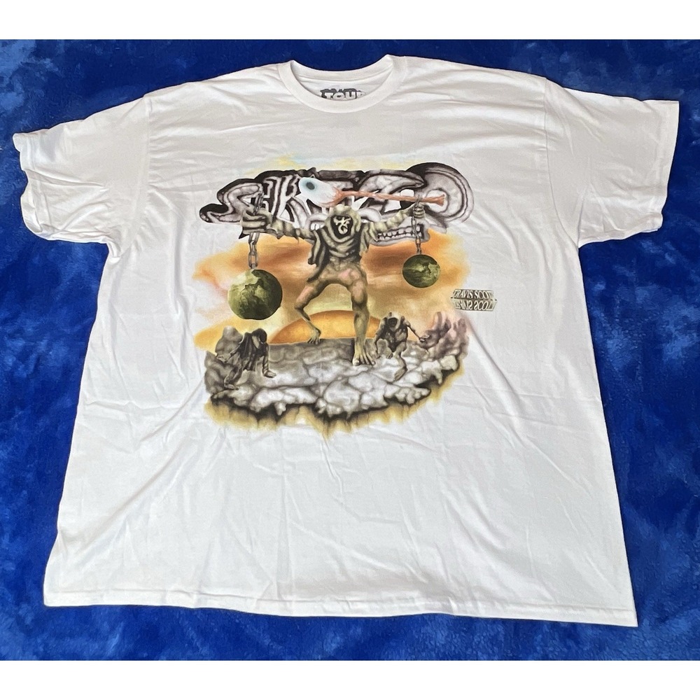 Travis Scott Utopia Album Tour Skitzo Circus Maximus Tee White Size XL